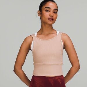 Beige Ribbed Tank Top